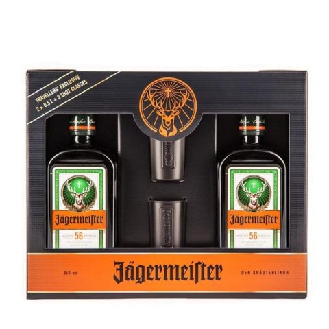 JAGERMEISTER PACK 2x50 CL + 2 VASOS