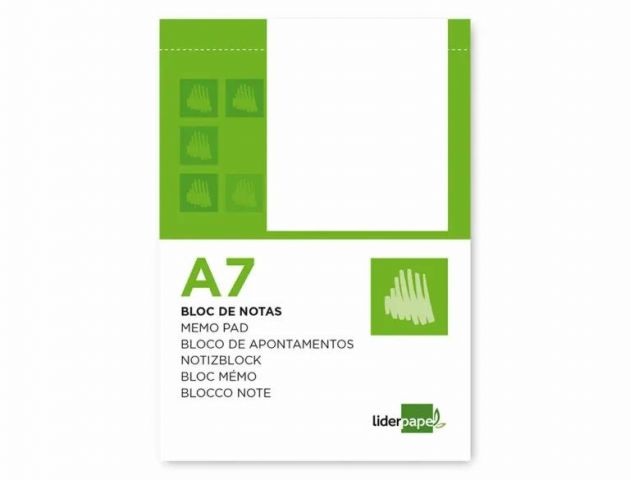 BLOC DE NOTAS 1/16 A7 10 UND.